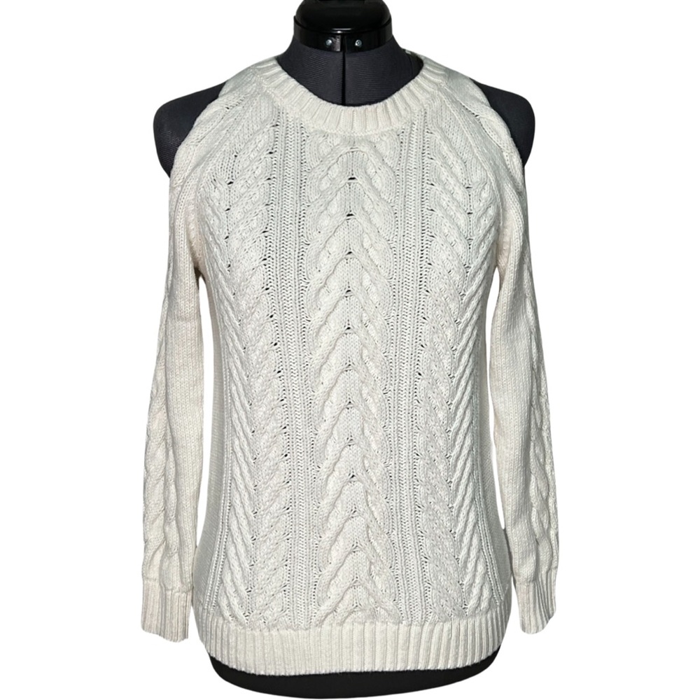 Loft women’s cream knit sweater size small
